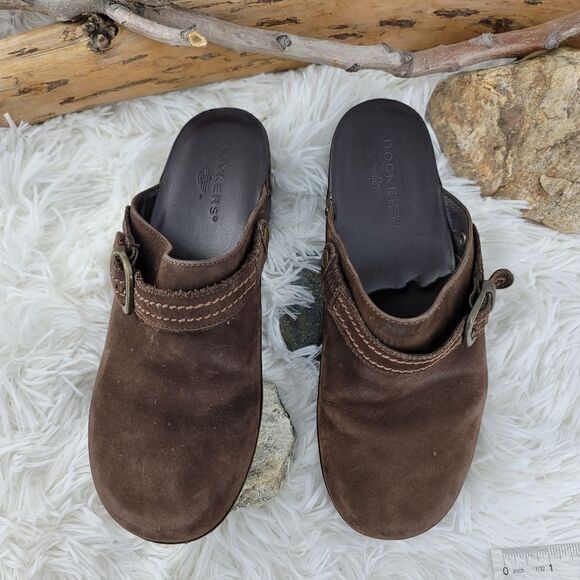 Dockers brown suede adjustable strap clogs - Picture 5 of 11